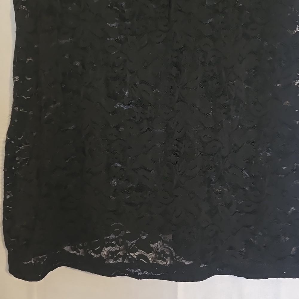 Womens Ruby Ribbon Black Lace Tank Cami Sz XL - Picture 3 of 8